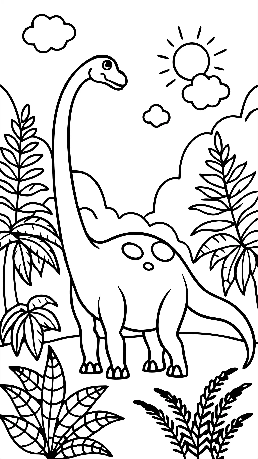 Página para colorear de Brontosaurus